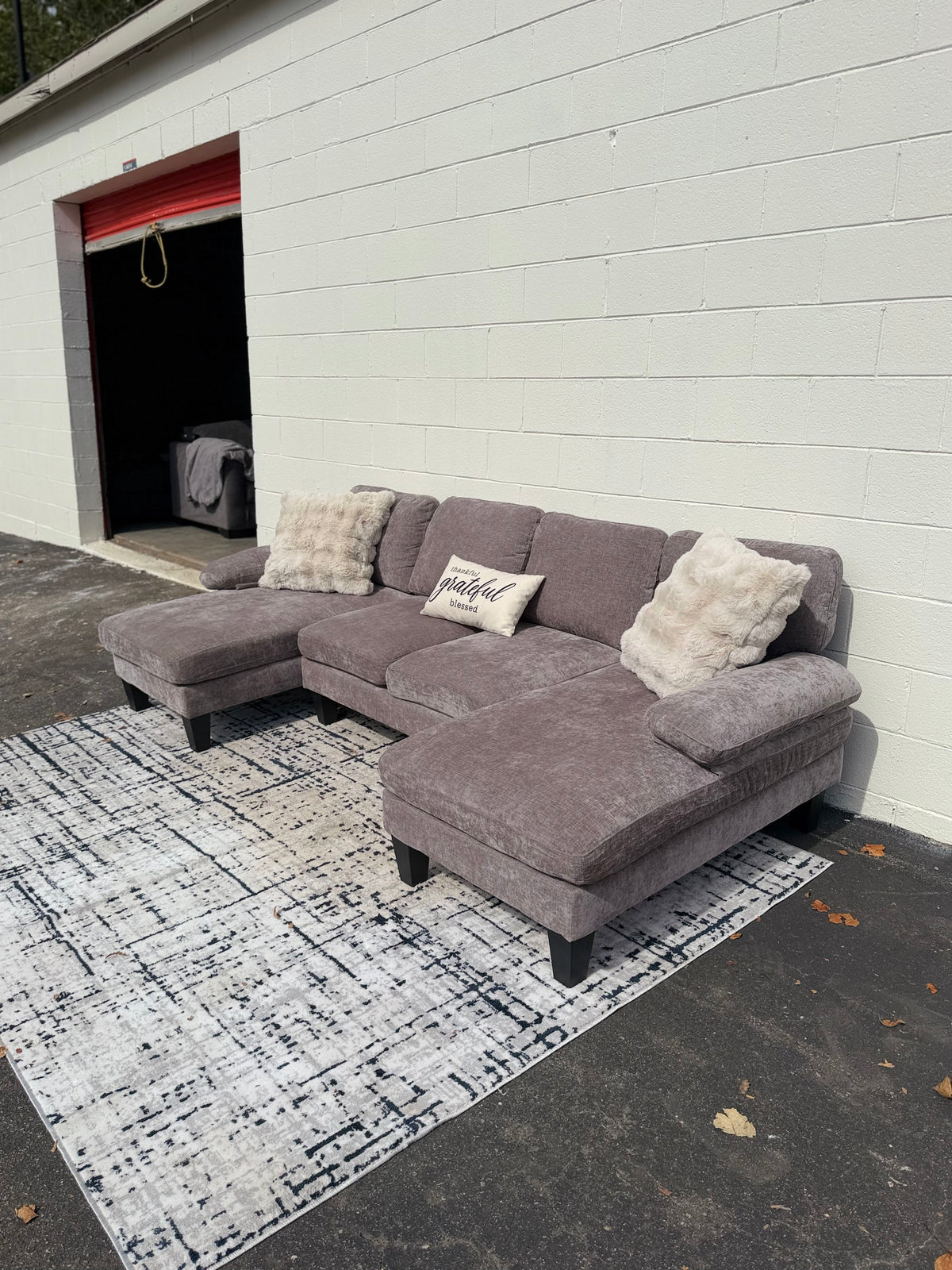 Grey Double-Chaise Sectional, photo 3