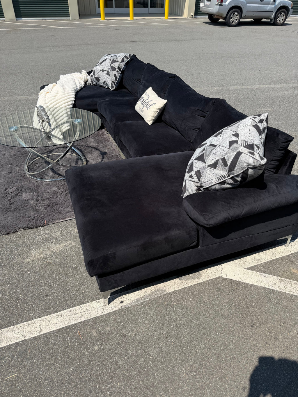 Black U-Shape Sectional, photo 5