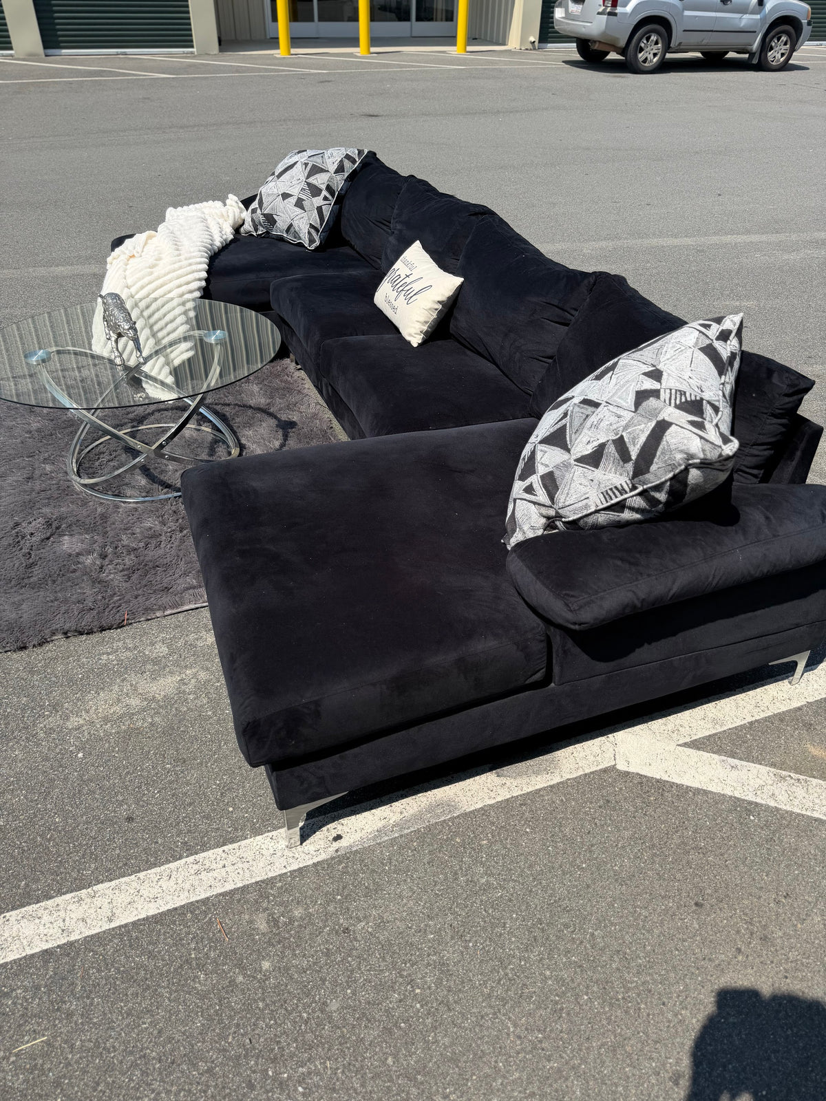 Black U-Shape Sectional, photo 5