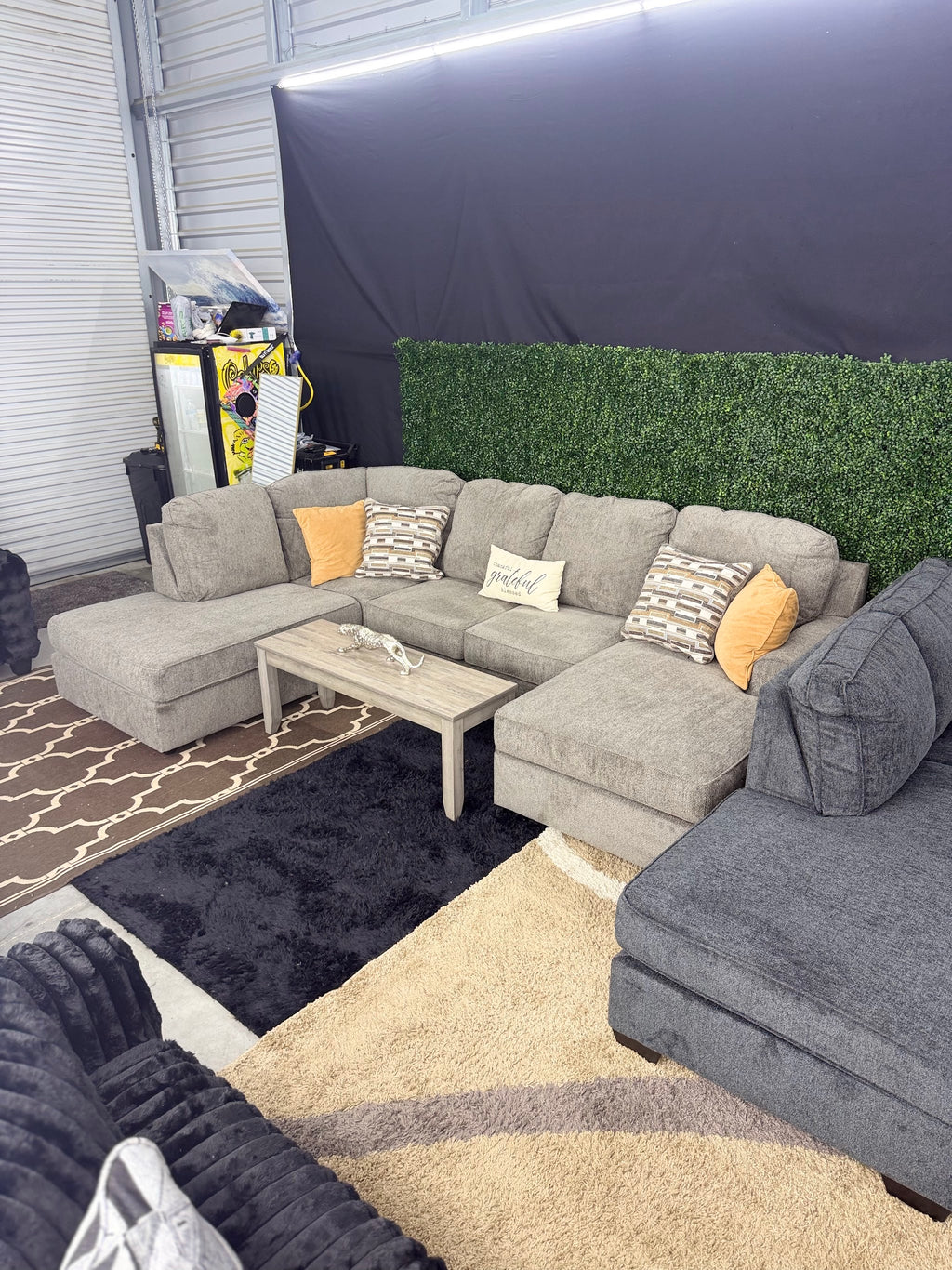Ashley Ophannon sectional, left chaise, angled view