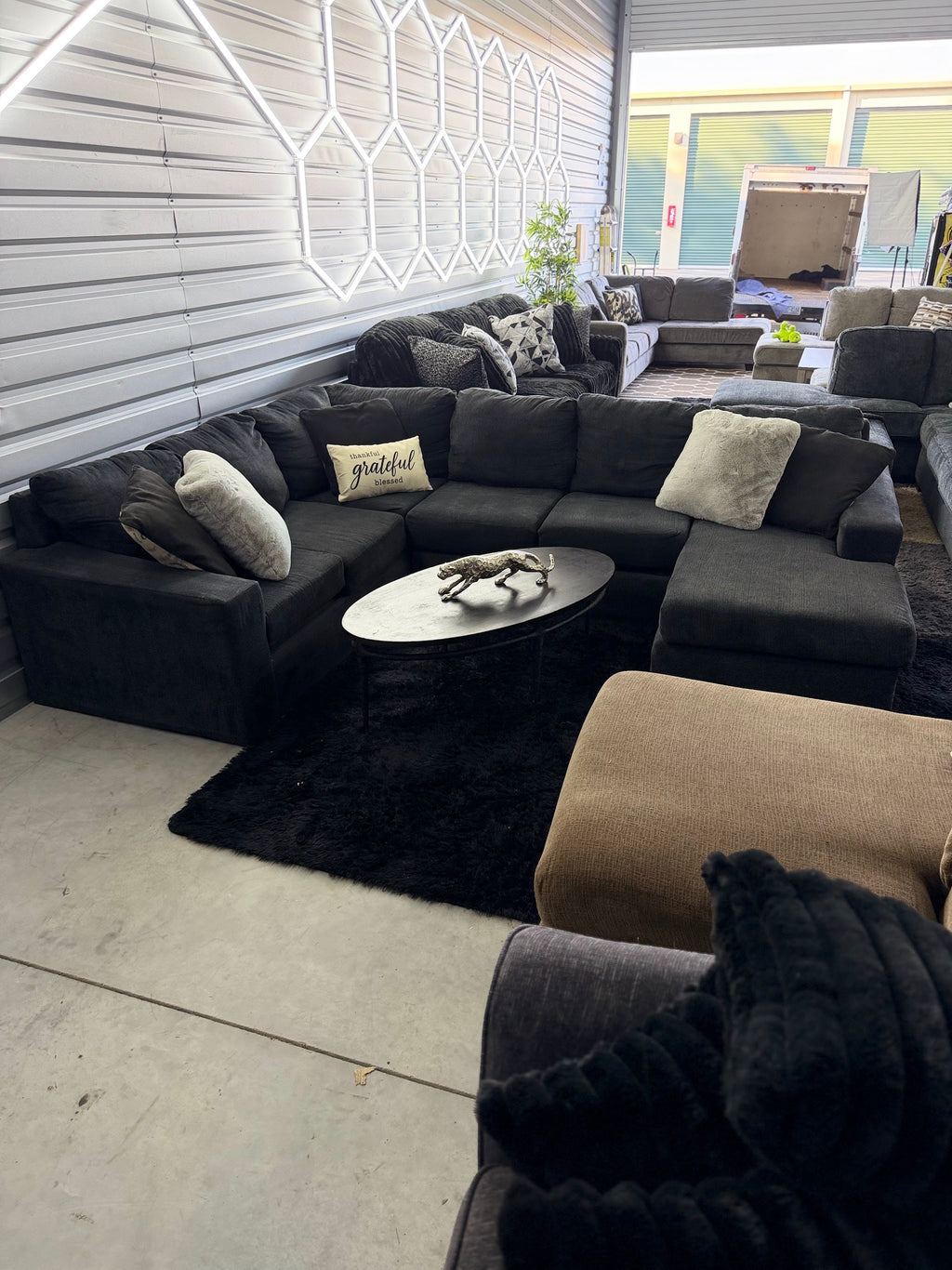 Dark Grey U-Shape Sectional, photo 1