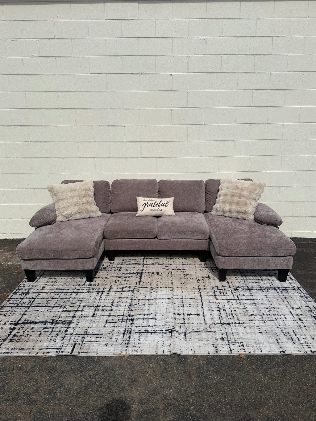 Grey Double-Chaise Sectional, photo 2