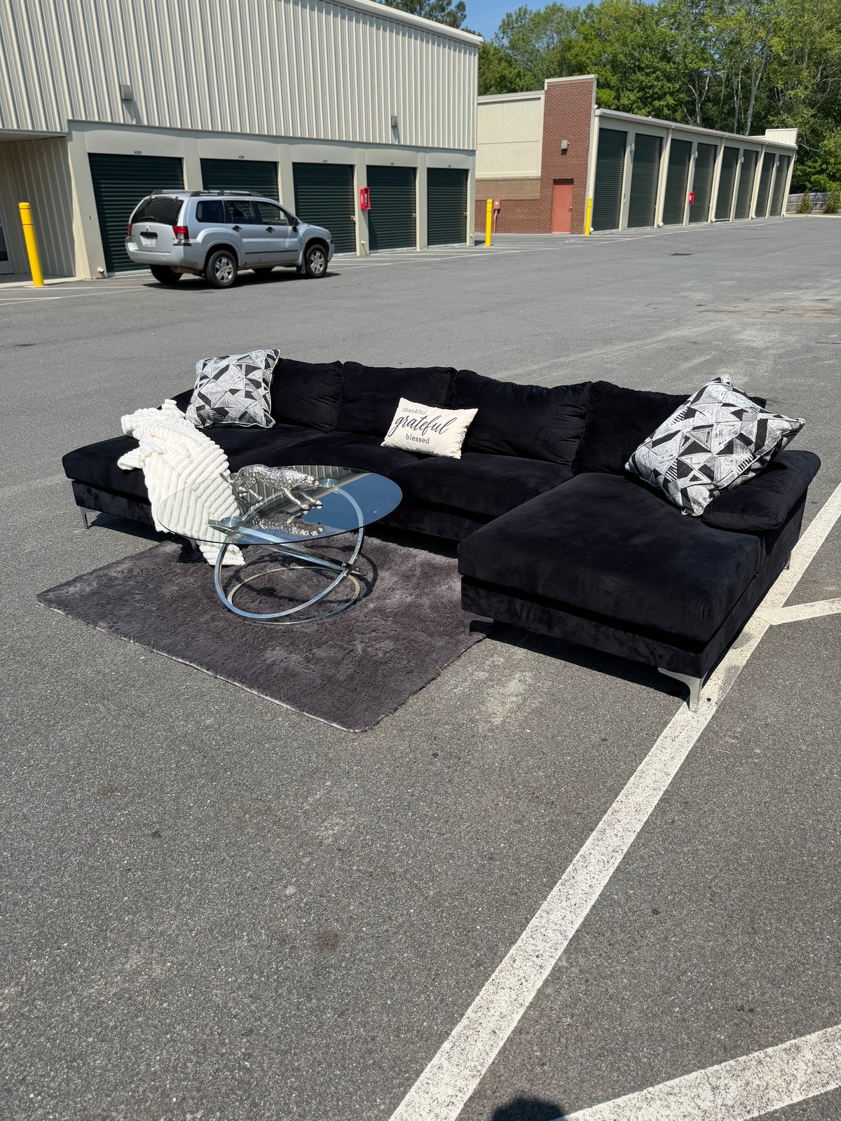 Black U-Shape Sectional, photo 6