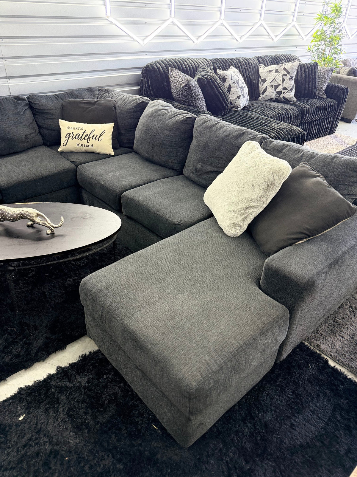 Dark Grey U-Shape Sectional, photo 2