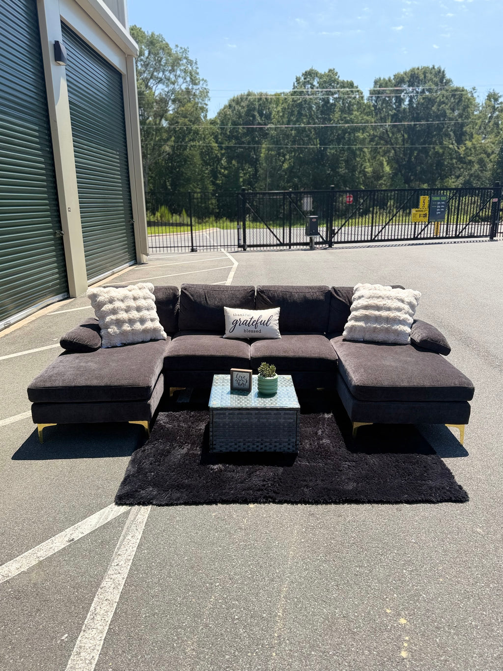 Dark Grey Double-Chaise Sectional, photo 4