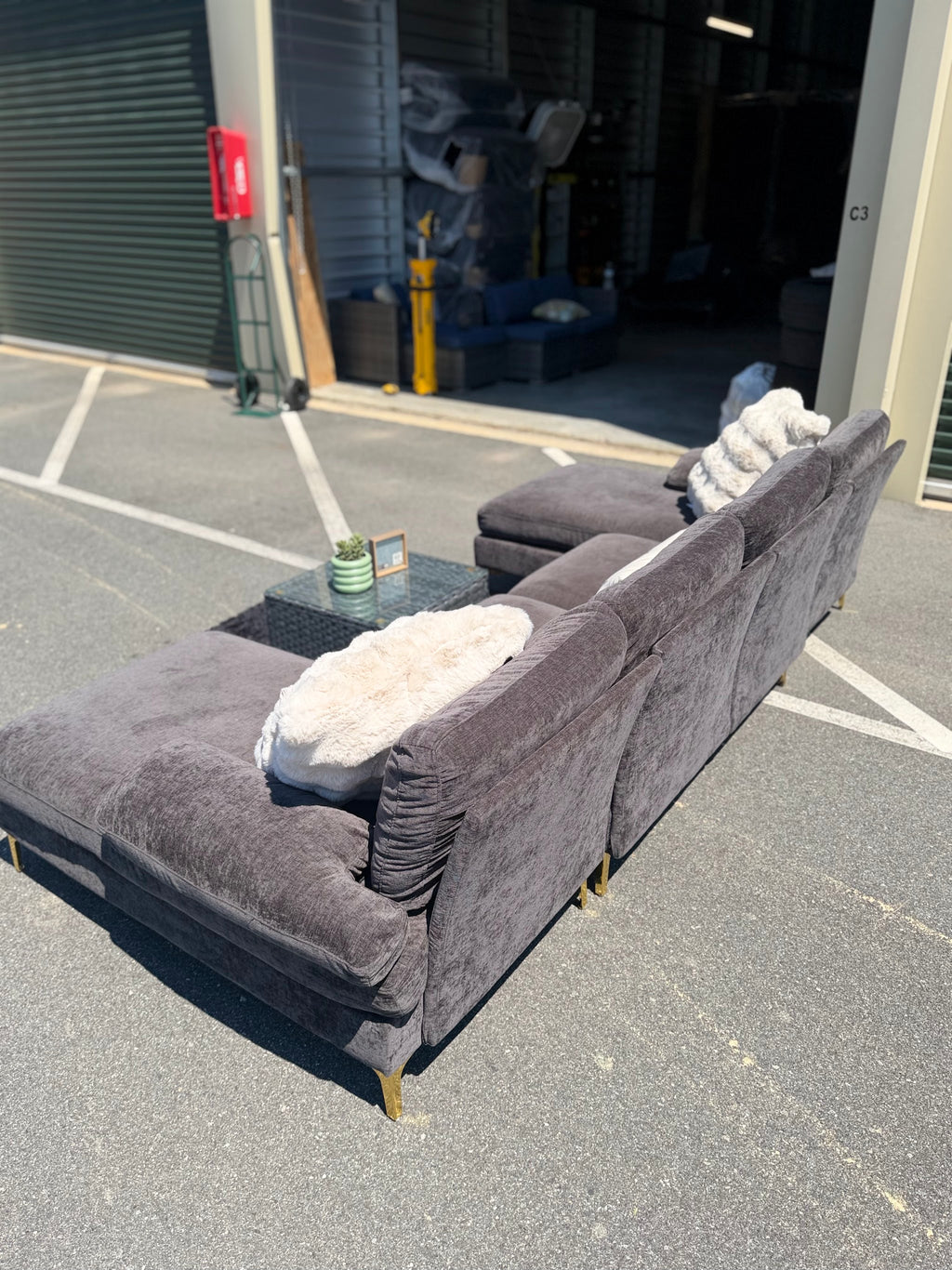 Dark Grey Double-Chaise Sectional, photo 5