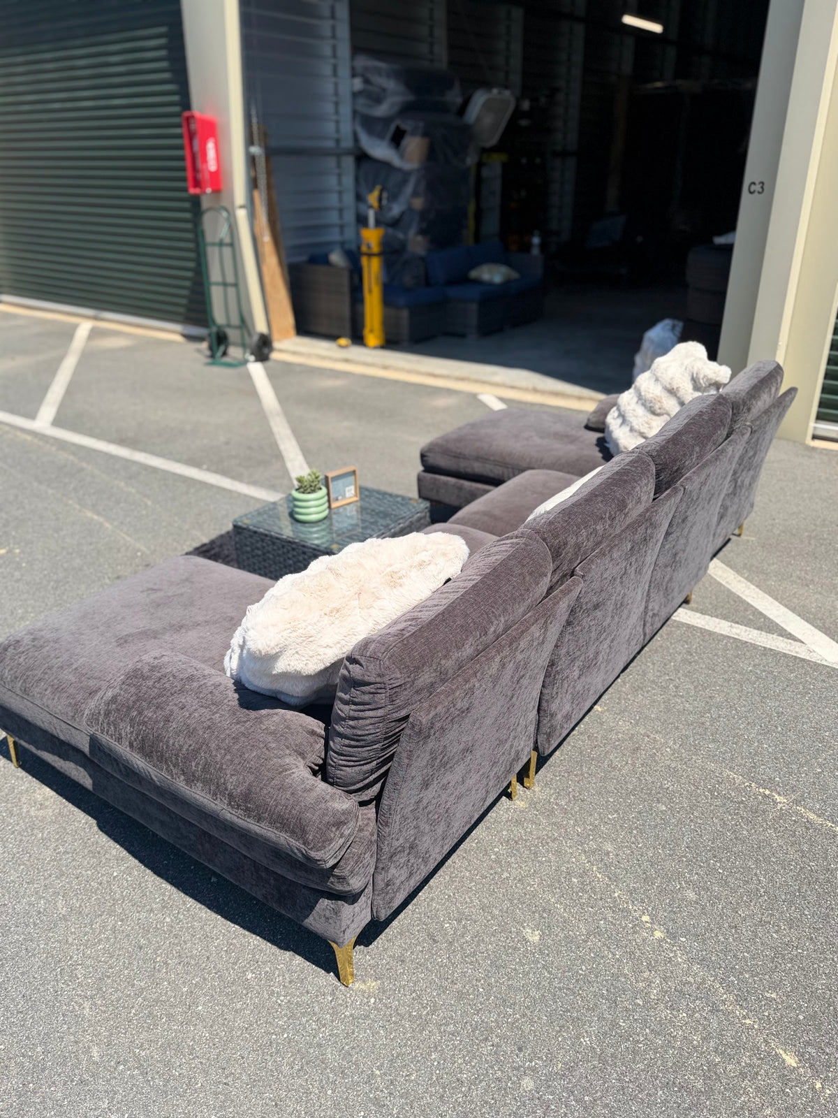 Dark Grey Double-Chaise Sectional, photo 5