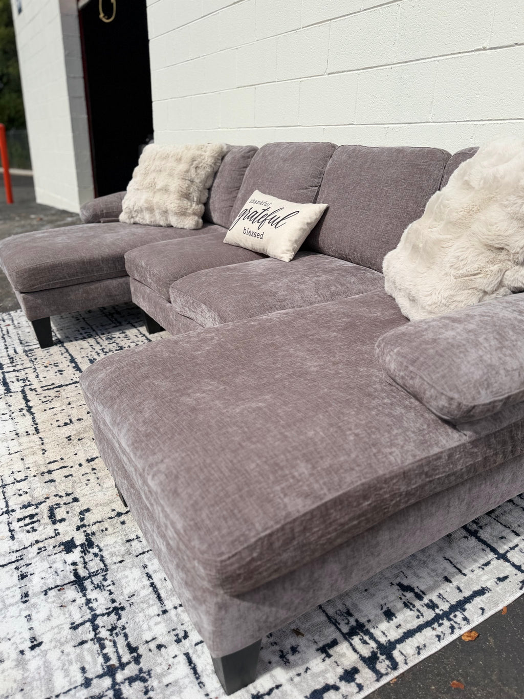 Grey Double-Chaise Sectional, photo 4
