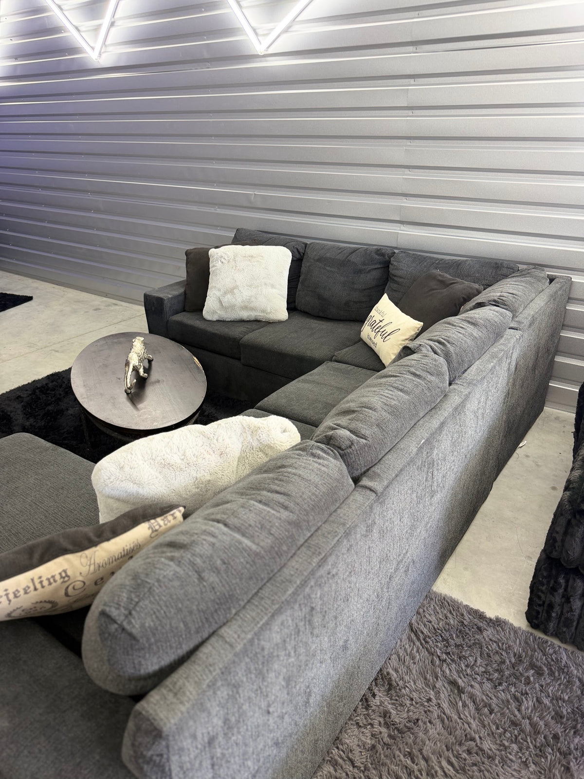 Dark Grey U-Shape Sectional, photo 5