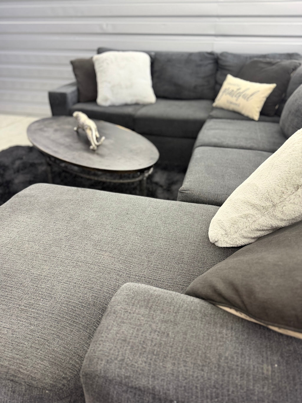 Dark Grey U-Shape Sectional, photo 6