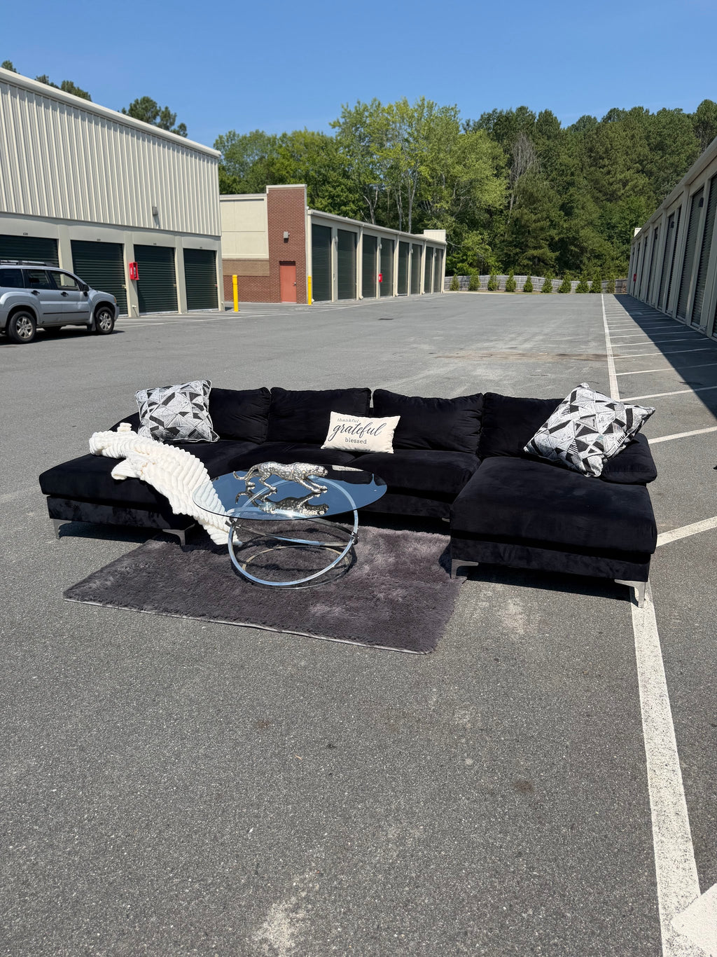Black U-Shape Sectional, photo 9