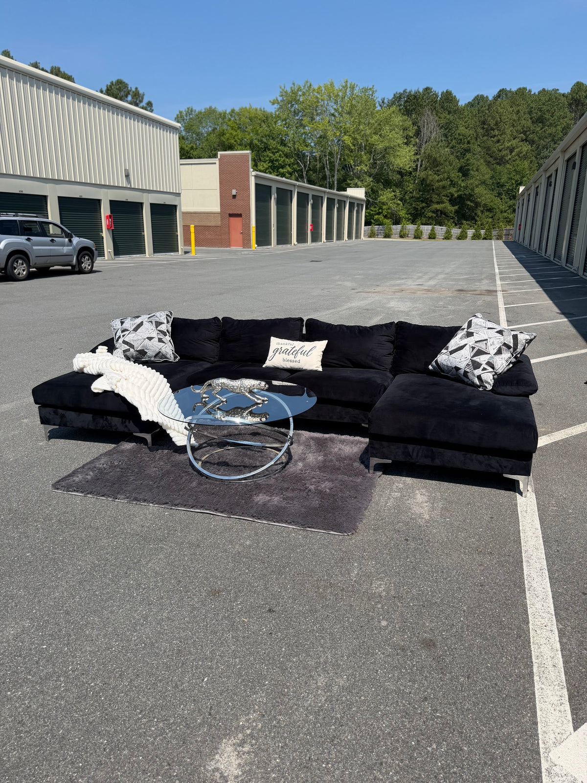 Black U-Shape Sectional, photo 9