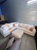 Upgraded corduroy sectional in Cream, full view