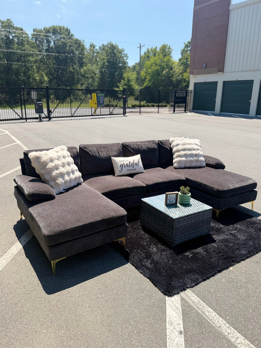 Dark Grey Double-Chaise Sectional, photo 1