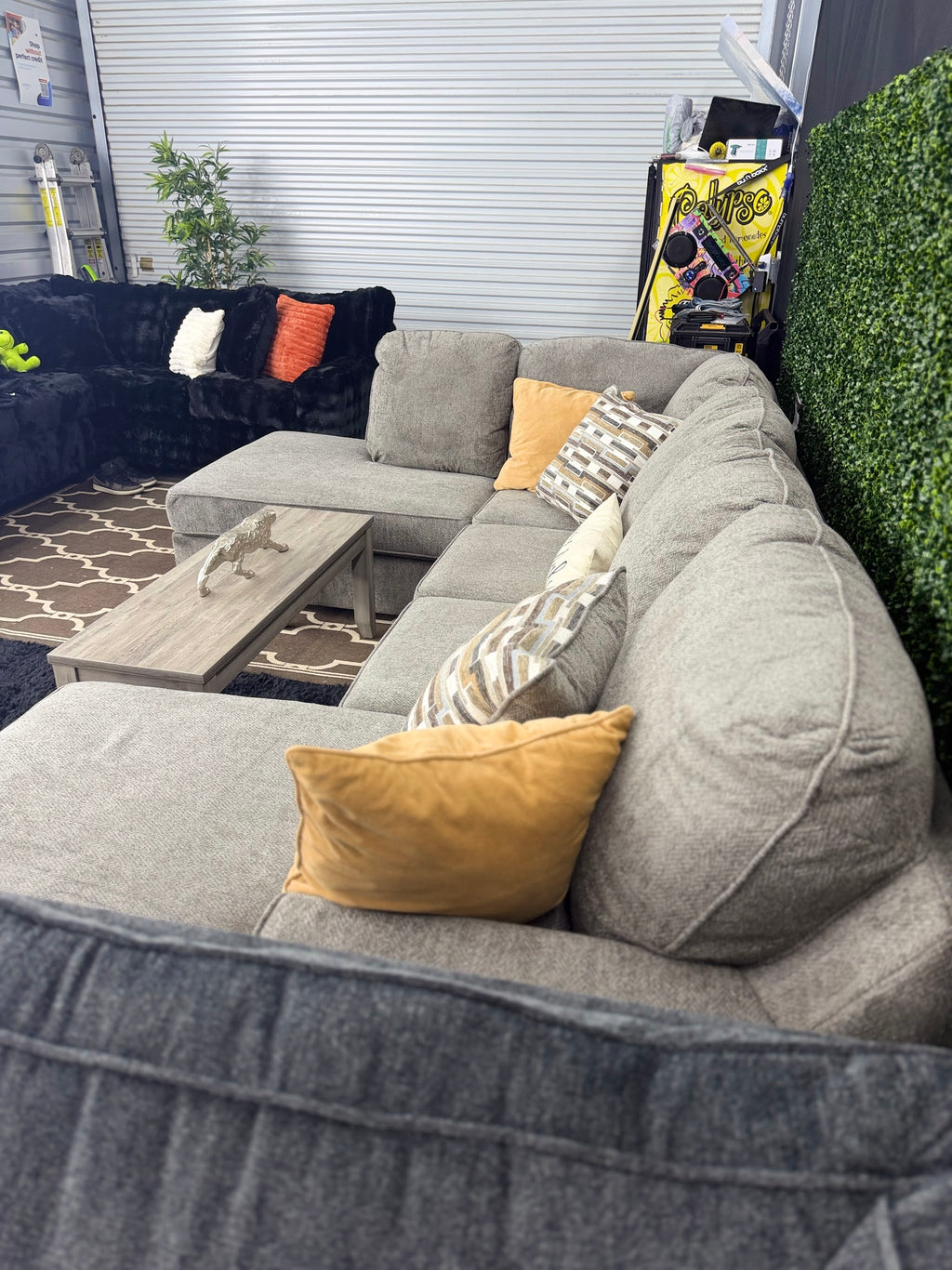 Ashley Ophannon sectional, left chaise, side view