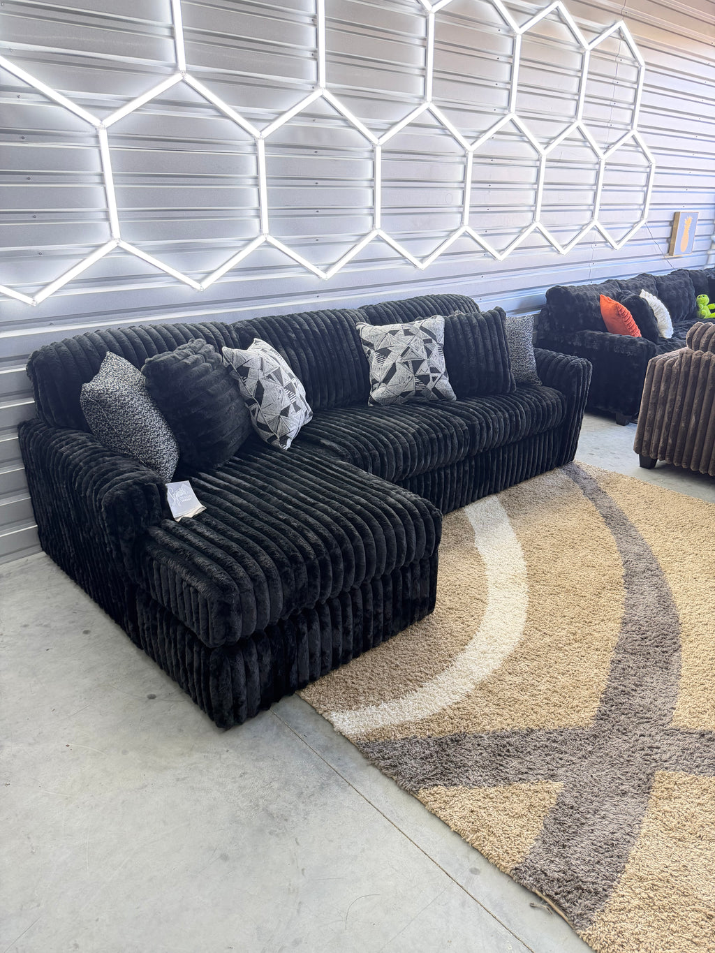 Ashley Midnight Madness Corduroy Sectional
