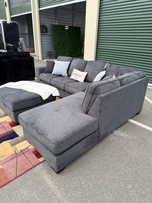 Ashley Altari sectional in Slate, right chaise, chaise view