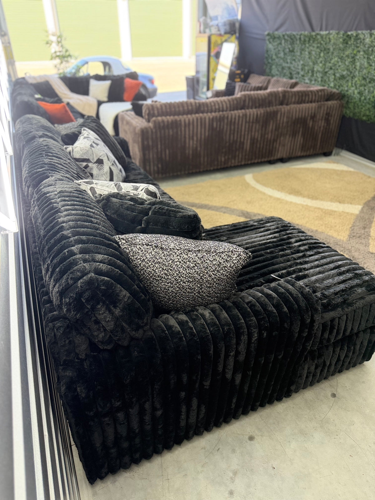 Ashley Midnight Madness Corduroy Sectional