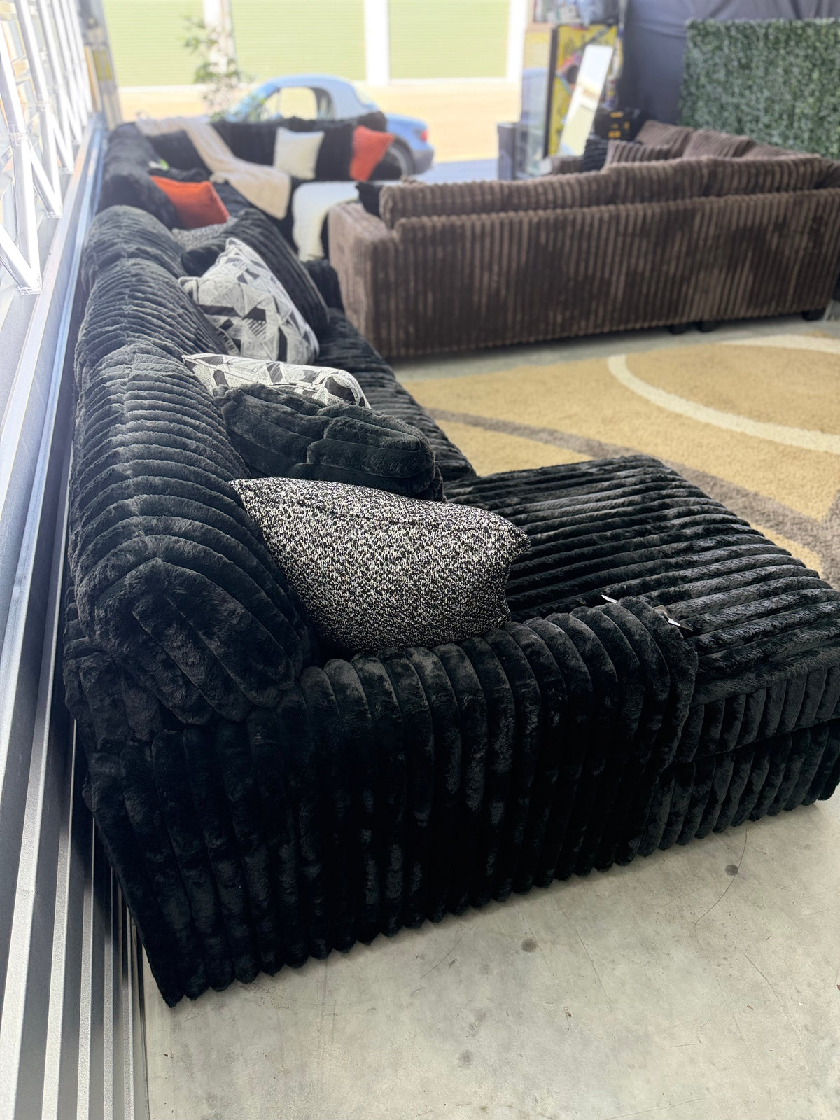 Ashley Midnight Madness Corduroy Sectional