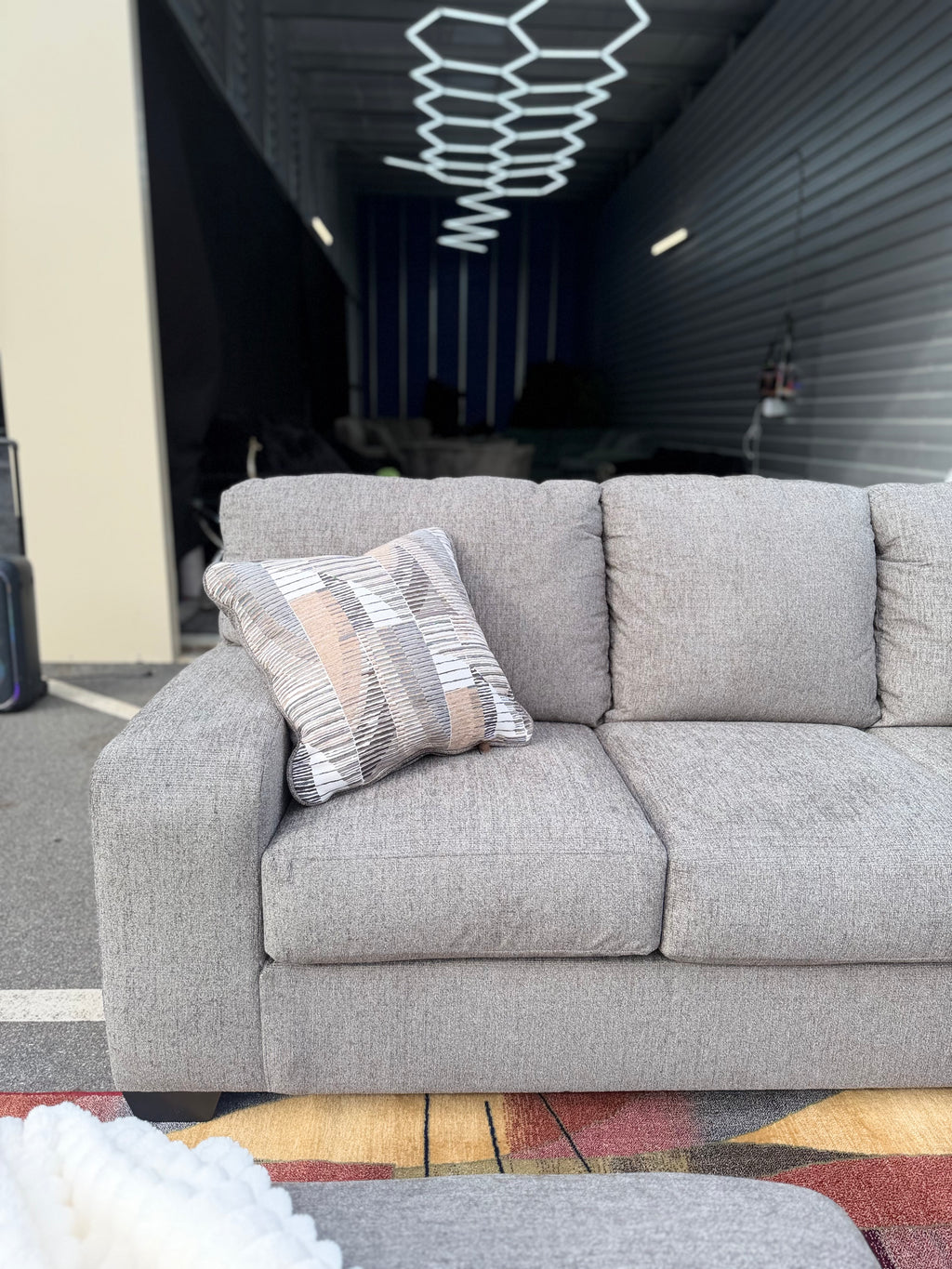Ashley Newellen sectional, right chaise, sofa detail