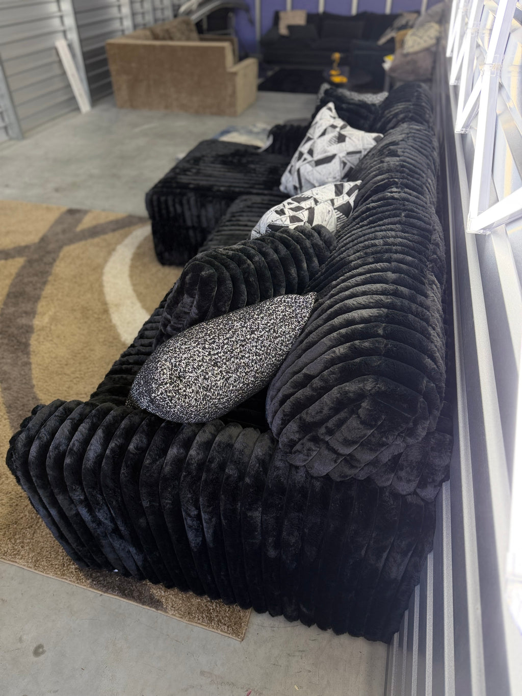 Ashley Midnight Madness Corduroy Sectional