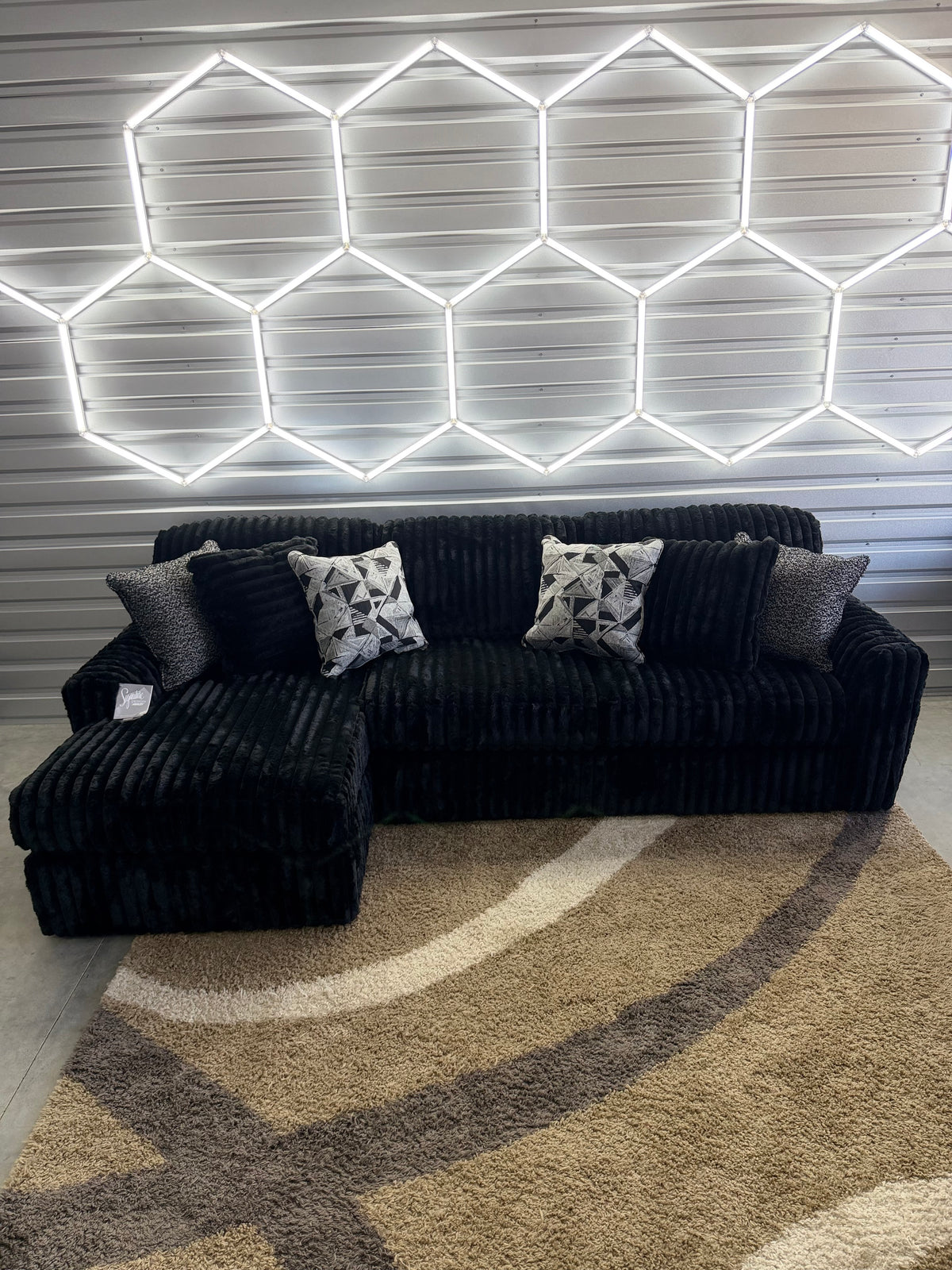 Ashley Midnight Madness Corduroy Sectional