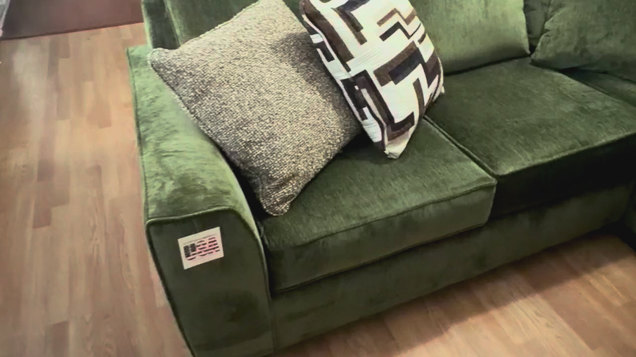 Green velvet sectional